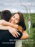 wholesale 925 Sterling Silver Infinity & Cornicello Charm Lucky Amulet Pendant Necklace for Women-0-5