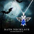 wholesale Sterling Silver Crystal Bat Pendant Necklace Gothic Animal Jewelry Gift for Women-0-5