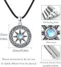 wholesale 925 Sterling Silver Moonstone Celtic Compass Star Pendant Necklaces for Women and Men-0-4