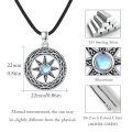 wholesale 925 Sterling Silver Valknut Necklace With Rainbow Moonstone-0-4