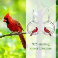 wholesale TOUPOP Cardinal Gifts For Women Sterling Silver Red Cardinal Earrings Memorial Jewelry For Women Her -0-2