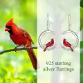 TOUPOP Sterling Silver Red Cardinal Memorial Earrings For Women-0-2