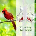 TOUPOP Sterling Silver Red Cardinal Memorial Earrings For Women-0-2