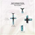 wholesale 925 Sterling Silver Opal Inlay Cross Pendant Necklace Religious  for Women and Men-0-15