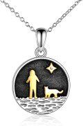 wholesale Family And Pet Necklace S925 Sterling Silver Dog Pendant Coin Pendant Jewelry Gifts For Women Family Mother Daughter Christmas Birthday -0-0