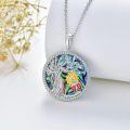 wholesale Sterling Silver Crystal Abalone Shell Animal Pendant Tree of Life Necklace-0-40