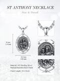 wholesale Saint Patron Necklace For Men Women 925 Sterling Silver Saint Pendant With Stainless Steel Chain St Medal Protection Necklace Catholic Religious Amulet Gifts For Him -0-1