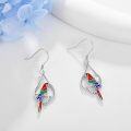 wholesale 925 Sterling Silver Parrot Teardrop Enamel Dangle Earrings for Women-0-4