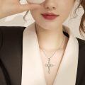 wholesale 925 Sterling Silver White Gold Plated Celtic Cross Heart Citrine Pendant Necklace-0-1
