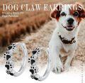 wholesale 925 Sterling Silver Black Enamel Paw Print Huggie Hoop Earrings for Women - Small Animal Lover Gift Ideas-0-1