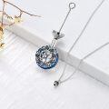 TOUPOP Sterling Silver Blue Crystal Cremation Urn Necklace with Filler-0-3