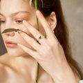 wholesale 925 Sterling Silver Green Moss Agate Vine Design Adjustable Ring for Women-0-2