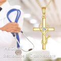 wholesale 14K Gold Stethoscope Pendant Necklace for Nurses Doctors Medical Gifts Jewelry-0-5