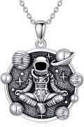 wholesale 925 Sterling Silver Astronaut Pendant Necklace - Space Themed Jewellery Gifts for Him Her Boys Girls-0-0