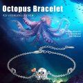 wholesale 925 Sterling Silver Octopus Heart Charm Bracelet for Women Girls Gifts Jewelry 8 Adjustable Chain Length-0-5