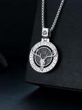 wholesale 925 Sterling Silver Deer Skull Pendant with Valknut and Rune Circle - Mens Norse Viking Jewelry -0-4