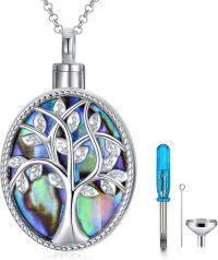 wholesale Sterling Silver Birthstone Infinity Dog Angle Cross Turtle Tree of Life Urn Necklace for Women s Ashes Wings Cremation Jewelry Heart Pendant-Tree of Life-Tree of Life