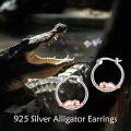 wholesale 925 Sterling Silver Dinosaur Hoop Earrings - Adorable Gift for Girls and Women-0-5