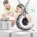wholesale 925 Sterling Silver Crescent Moon with Amethyst Pendant Necklaces for Women s 45cm Chain Length-0-38