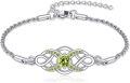 wholesale 925 Sterling Silver Irish Birthstone Celtic Knot Infinity Bracelet-0-0