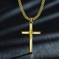 wholesale 925 Sterling Silver Plated  Gold  Mens Cross Pendant Chain Necklace  for Him-0-1