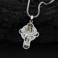 wholesale 925 Sterling Silver  St Michael Cross Pendant Necklace for Men & Women-0-2