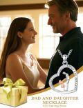 wholesale 925 Sterling Silver Heart Pendant Necklace for Dad & Daughter, Adjustable Chain, Gift for Mother's Day, Anniversary-0-2