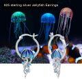 wholesale 925 Sterling Silver Jellyfish Opal Hoop Earrings for Women Hypoallergenic Beach s-0-5