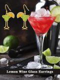 wholesale 925 Sterling Silver Margarita Earrings - Cute Fruit Cocktail Glass Dangle Earrings for Women Party Celebration s-0-3