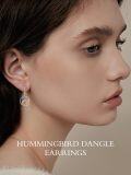 wholesale 925 Sterling Silver Hummingbird & Flower Leverback Drop Dangle Earrings Gift-0-3