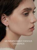 wholesale 925 Sterling Silver Hummingbird & Flower Leverback Drop Dangle Earrings Gift-0-3