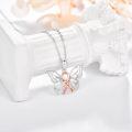 wholesale 925 Sterling Silver Pink Ribbon Survivor Butterfly Pendant Necklace - PTSD Awareness s for Women-0-1