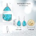 wholesale 925 Sterling Silver Natural Turquoise Earrings for Women, Boho Geometric Drop Dangle Western Gift-0-5