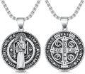 wholesale 925 Sterling Silver St Benedict Medal Pendant Necklace Protection s for Men & Women-0-0