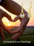 wholesale Sterling Silver Diamond Infinity Birthstone Dangle Earrings for April, 16.9mm-0-1