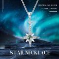 wholesale 925 Sterling Silver Green Moonglow Star Pendant Necklace for Women and Girls-0-5