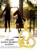 TOUPOP 14K Gold Crystal Mother Daughter Necklace, 16+2 Inch-0-1
