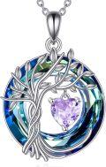 wholesale Sterling Silver Crystal Tree of Life Pendant Necklace for Women-0-0