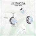 wholesale 925 Sterling Silver Opal Crescent Moon Filigree Pendant Necklace for Women-0-4
