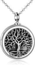 wholesale 925 Sterling Silver Tree of Life Cremation Urn Pendant Necklace with Ash Holder and Lockets for Men & Women-0-0