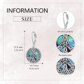 wholesale 925 Sterling Silver Celtic Knot Abalone Shell Leverback Drop Earrings-0-4