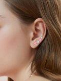 wholesale 925 Sterling Silver Pink Opal & CZ Star Ear Climber Earrings for Women Girls -0-3