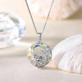 wholesale 925 Sterling Silver Koala Bear Locket Necklace with Crystal Glass and Leaves Charm Pendant Gifts for Women Girls Birthday Christmas Anniversary Present Idea-0-2