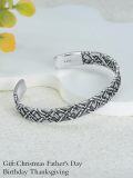 wholesale 925 Sterling Silver Braided Celtic Knot Adjustable Bangle Bracelet Gift for Men & Women-0-1