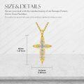 wholesale Gold-Plated 925 Sterling Silver CZ Baroque Cross Pendant Necklace for Women and Men-0-2