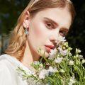 wholesale 925 Silver Oxidized Moonstone Daisy Flower Teardrop Drop Earrings-0-4