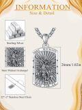 wholesale 925 Sterling Silver Saint Michael Medal Pendant Necklaces for Men & Women - Religious Protection -0-5