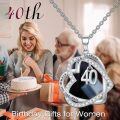 TOUPOP Sterling Silver Heart Pendant Necklace, 40th Birthday Gift for Women-0-1