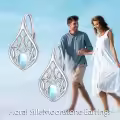 wholesale 925 Sterling Silver Black Pearl & Cubic Zirconia Celtic Dangle Hoop Earrings Wholesale for Women - Irish  Ideas-0-2
