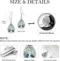wholesale 925 Sterling Silver & Abalone Shell Tree of Life Teardrop Dangle Earrings for Women-0-5